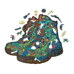 Hiking Boots Wood Puzzle